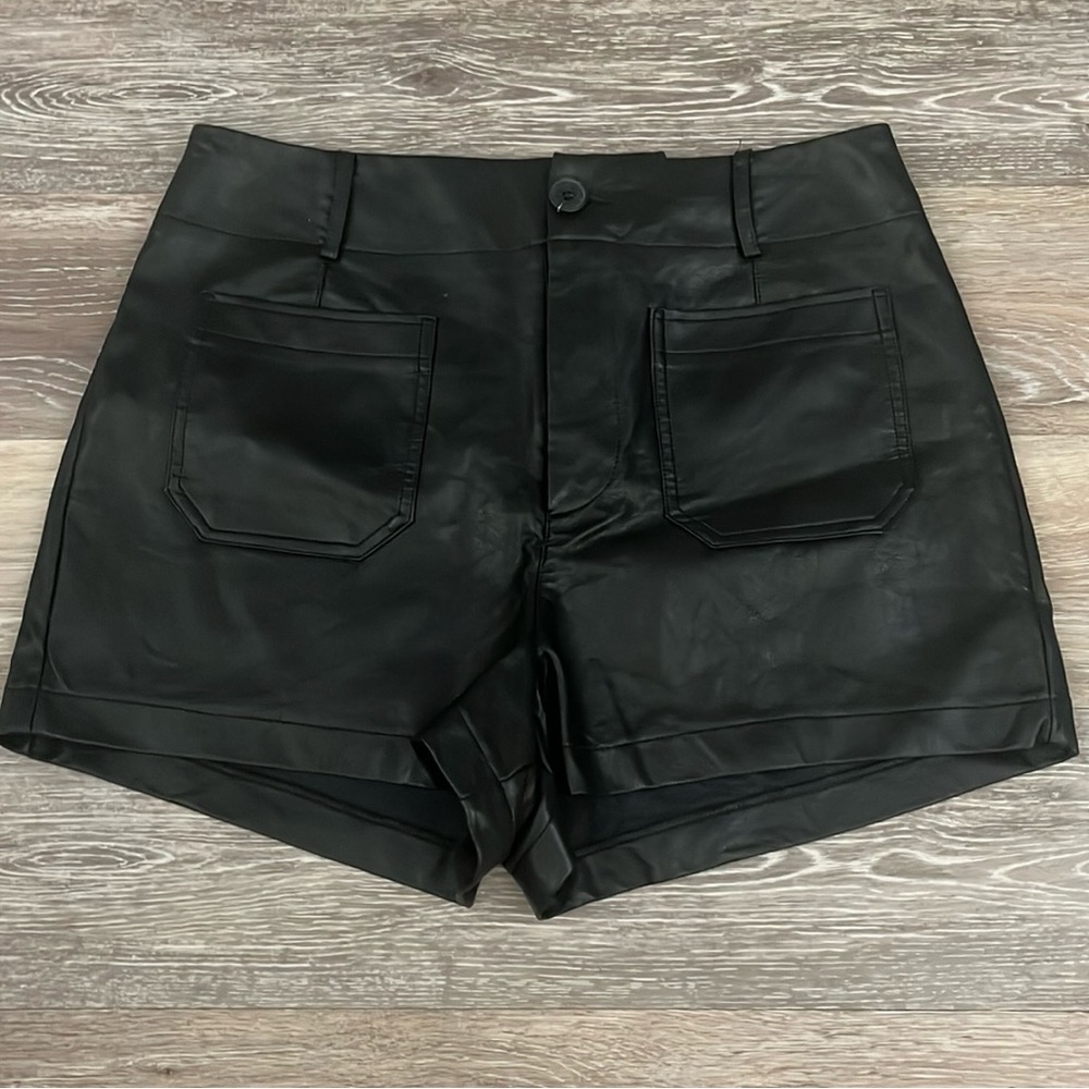 Maeve Colette Vegan Leather  Shorts